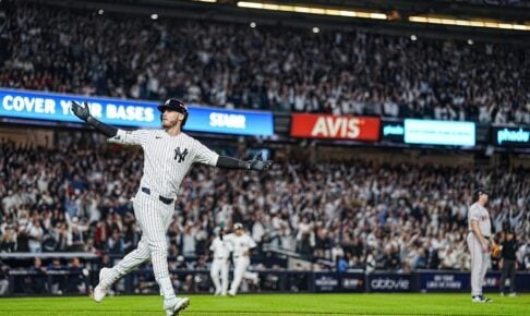【MLB】ベリンジャーがダメ押し3ラン含む4打点、ヤンキース先発全員安打で宿敵レッドソックスを粉砕　連勝で地区シリーズ進出決定