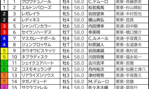 天皇賞秋2026の枠順