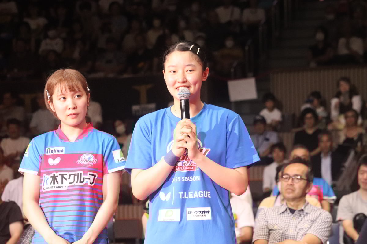 張本美和、“凱旋試合”での躍動に敵将も「彼女が1番強い」と脱帽　長﨑美柚とのペアには「いい状態で試合ができた」と感謝【Tリーグ】 画像