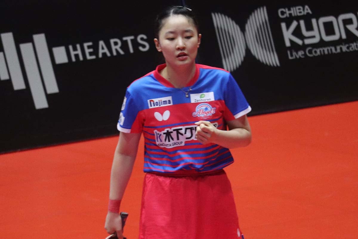 張本美和、初出場で観客魅了の17歳が1勝目に安堵の声　述べた新チームへの想いと課した“全勝ノルマ”【Tリーグ】 画像